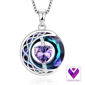 Sterling Silver Sapphire Blue Pendant Necklace – Elegant Cubic Zirconia Jewelry for Women